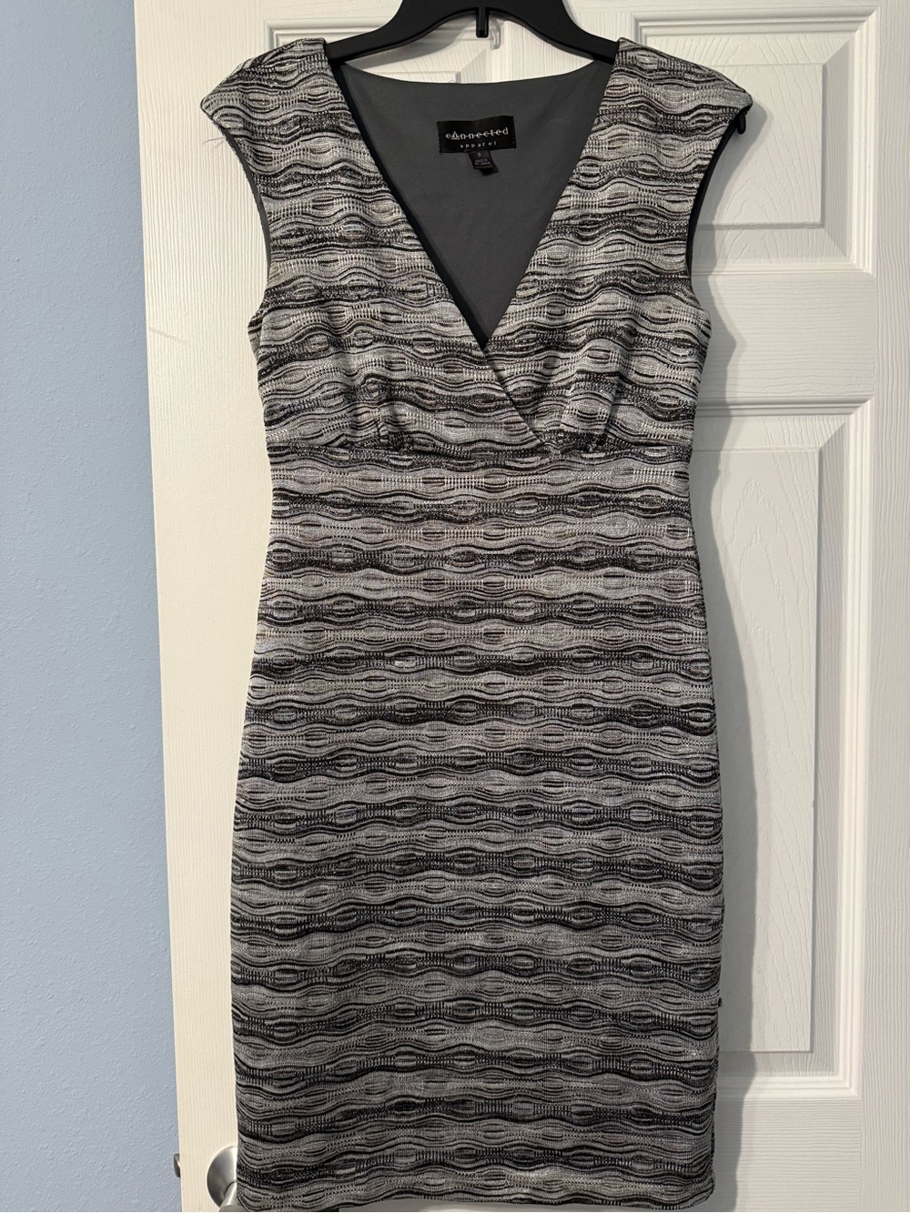 connected apparel Black and White Patterned Maxi Dress